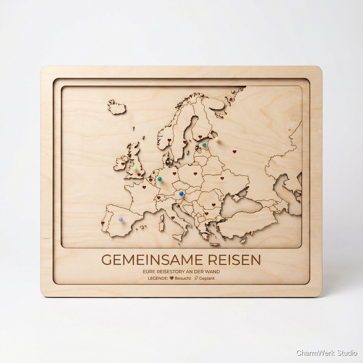 CNC-gefräster „Gemeinsame Reisen“-Pinboard-Rahmen