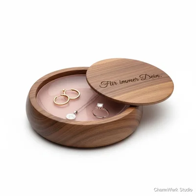 Schmuckschale mit Gravurdeckel und Acryl-Inlay