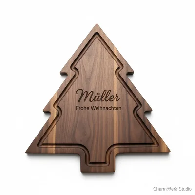 CNC-Tannenbaum-Schneidebrett mit Familienname
