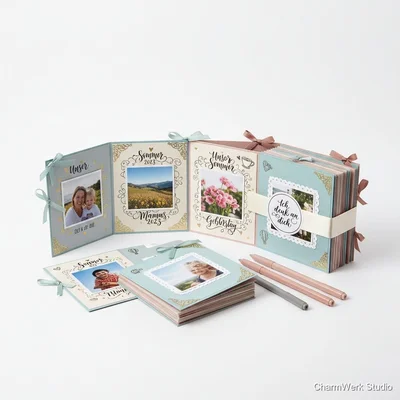 Foto-Minialbum als Leporello mit Handlettering