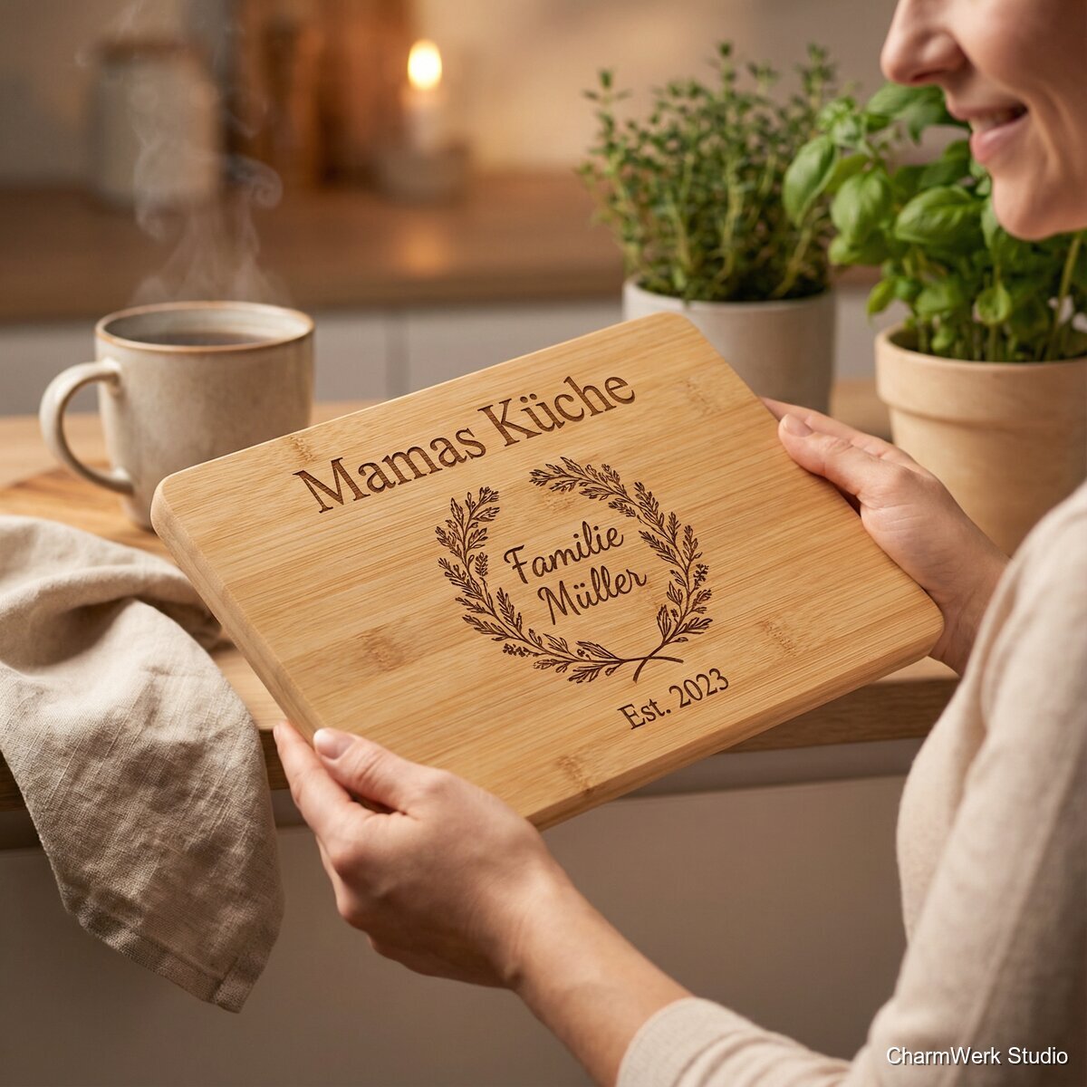 Rezeptbrettchen „Mamas Küche“ mit Familiennamen - Lifestyle