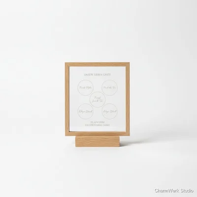 Acryl-„Tischplan“-Miniatur für Zuhause gerahmt