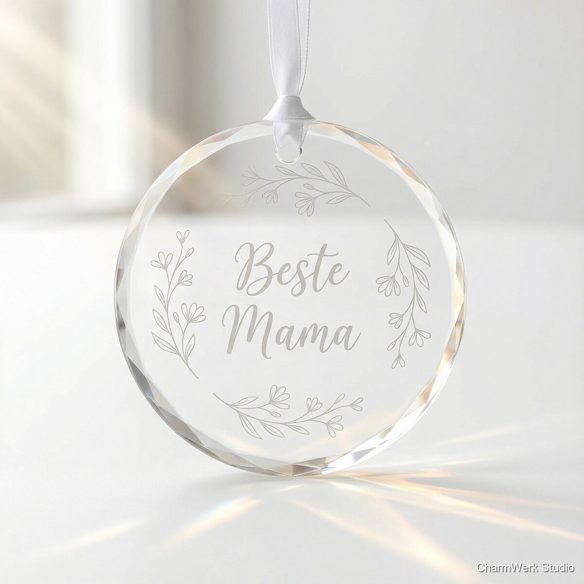 Acryl-Lichtfänger „Beste Mama“ für das Fenster