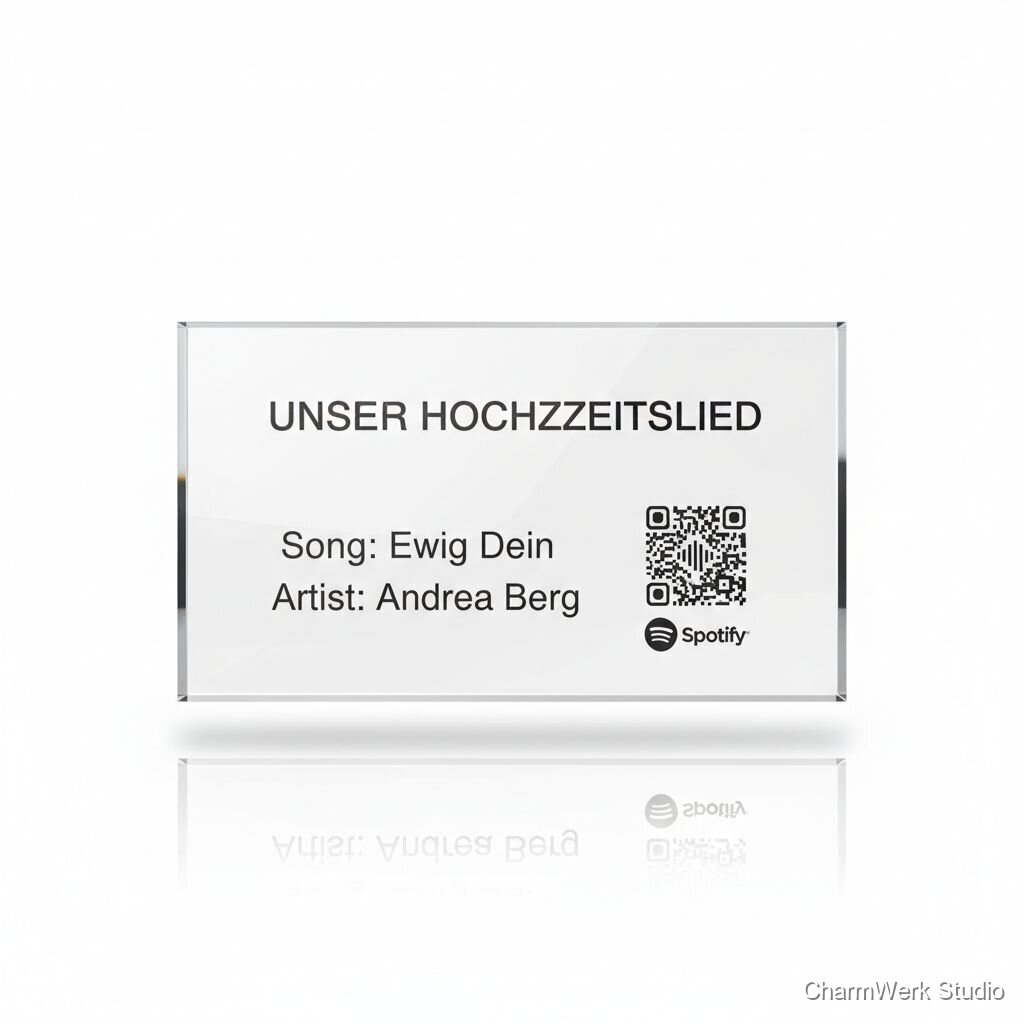 Acryl-„Song-Code“-Plakette (Spotify/QR) mit Lieblingslied