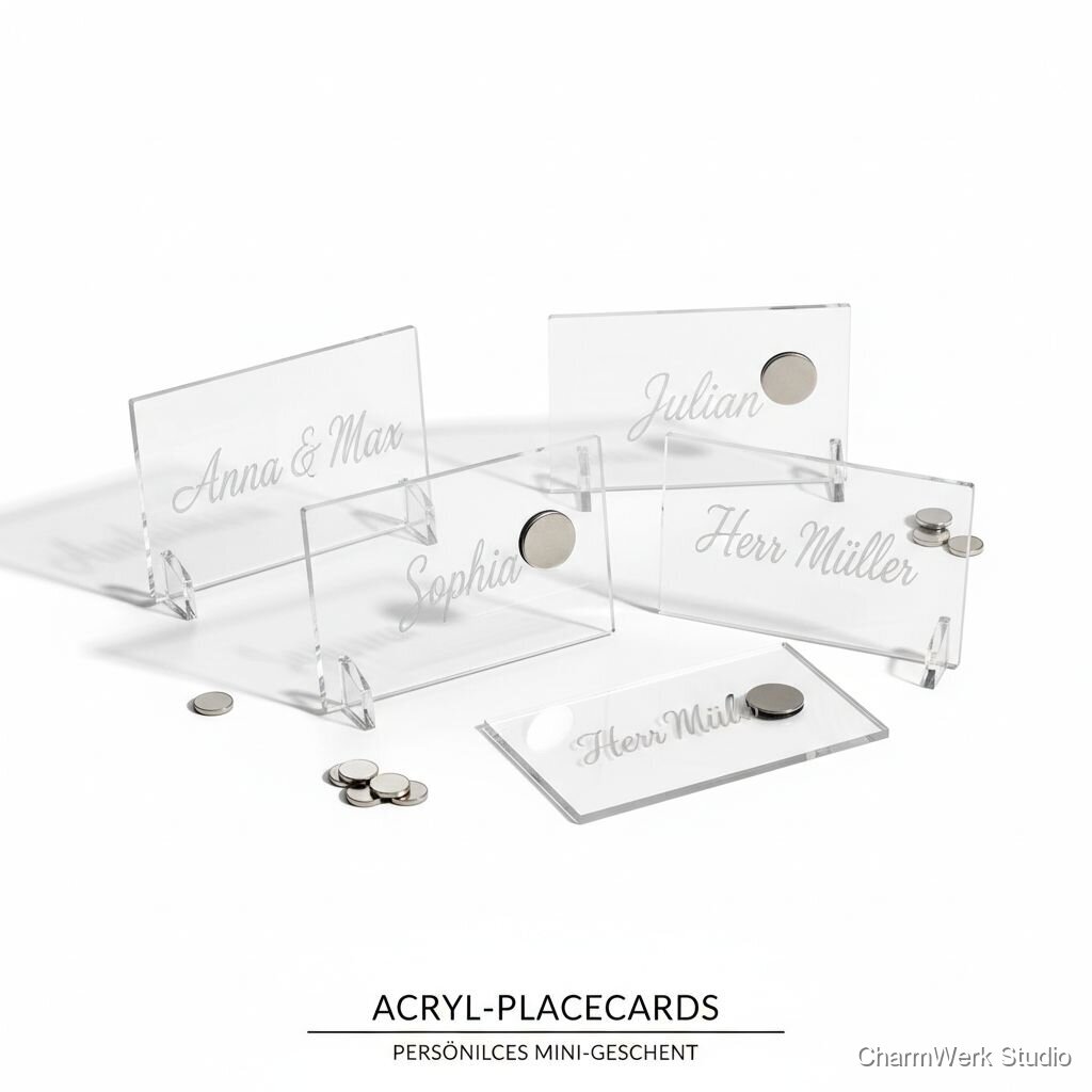 Acryl-Placecards als Andenken mit Namensgravur