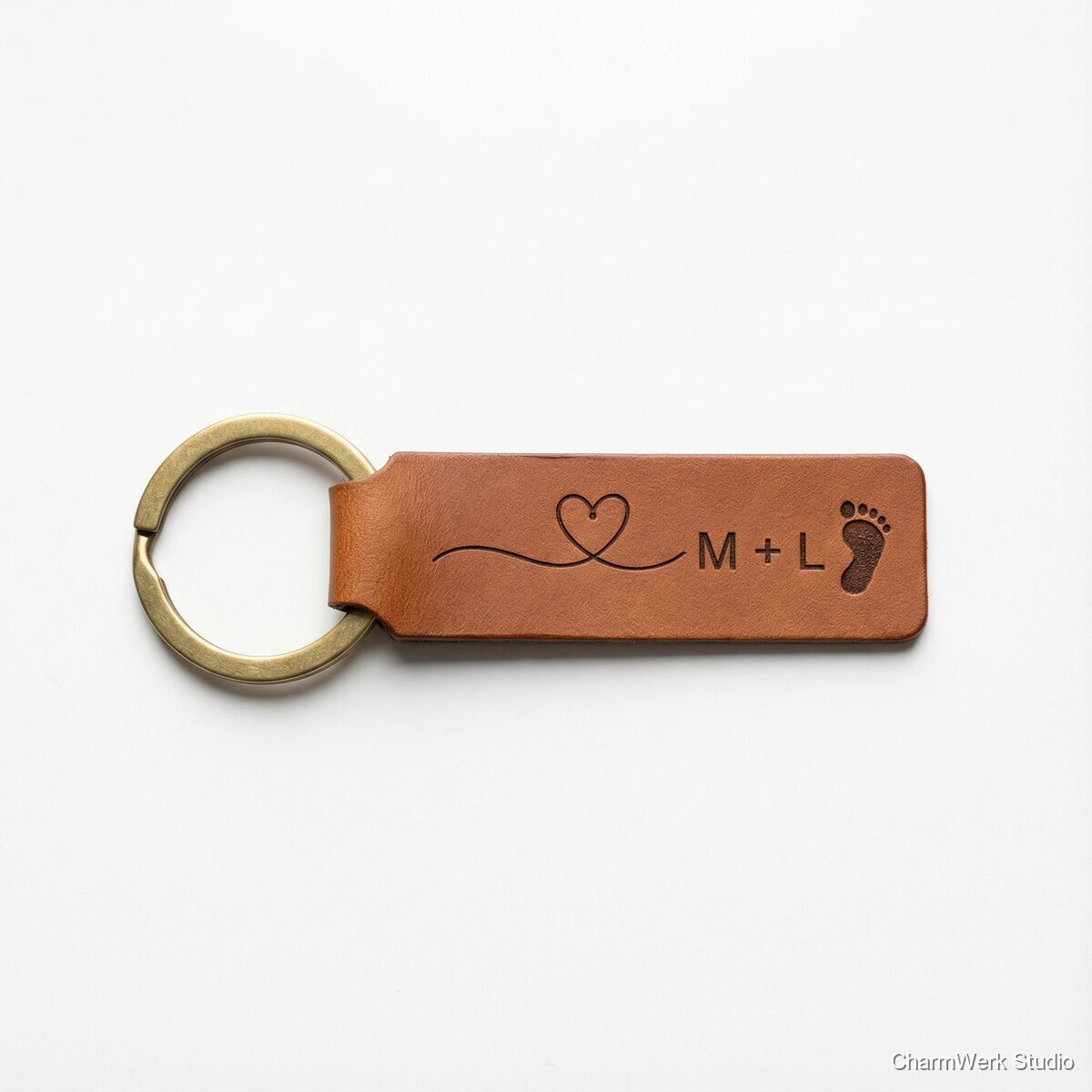 Personalisierte Leder-Schlüsselanhänger „Mama & Kind“