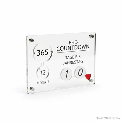 Acryl-„Ehe-Countdown“-Kalender zum Jahrestag