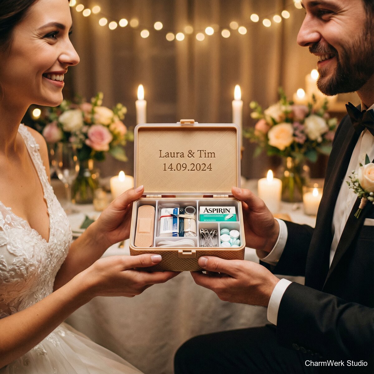 3D-gedrucktes Notfall-Set „Wedding Day Kit“ personalisiert - Lifestyle