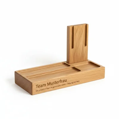CNC-gefräster Schreibtisch-Organizer „Team Nachname“