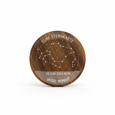 Kombi: Holz-Acryl-Wandkunst „Eure Sternkarte“