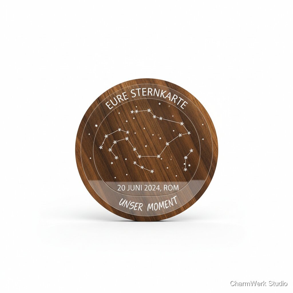 Kombi: Holz-Acryl-Wandkunst „Eure Sternkarte“