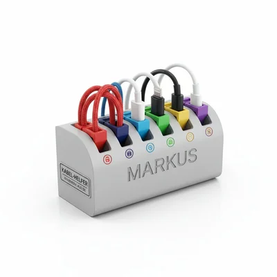 3D-gedruckter Kabel-Organizer mit Namen & Farbcodes
