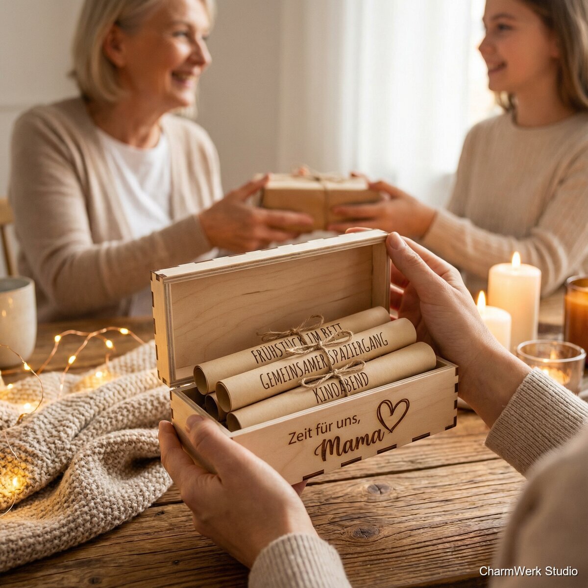 Gravierte Gutschein-Box „Zeit für uns, Mama“ - Lifestyle