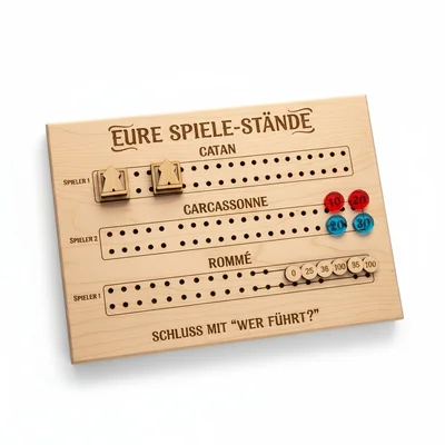 Lasergraviertes Brettspiel-Scoreboard aus Holz