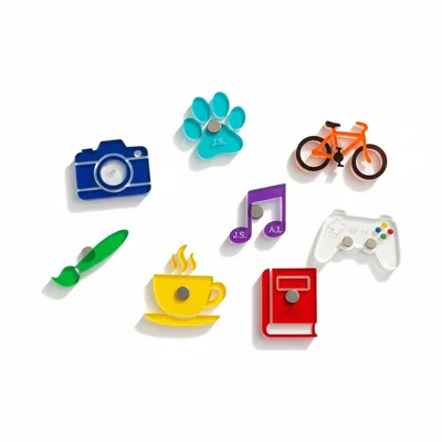 Acryl-Kühlschrankmagnete als Mini-Icons eurer Hobbys