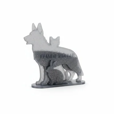 3D-gedruckter Türstopper mit Haustier-Silhouette