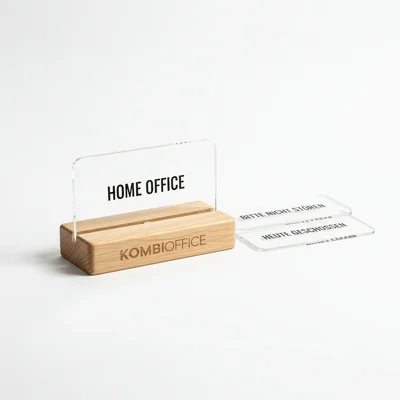 Kombi: Holz-Tischaufsteller mit austauschbaren Acrylkarten