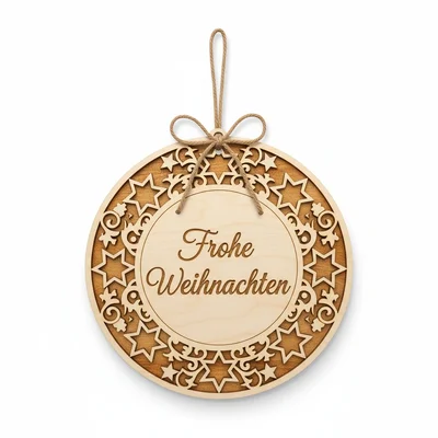 CNC-gefräster Sternenkranz als Türschild