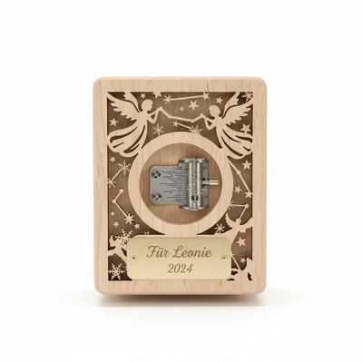 CNC-Engel-Spieluhrgehäuse mit Namensplakette