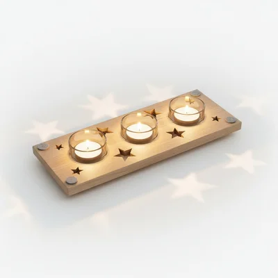 Weihnachts-Teelichthalter „Sternenhimmel“ als Leuchtplatte