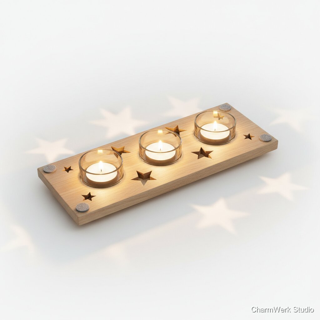Weihnachts-Teelichthalter „Sternenhimmel“ als Leuchtplatte