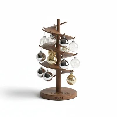 CNC-Weihnachtskugeln-Ständer mit Jahreszahl