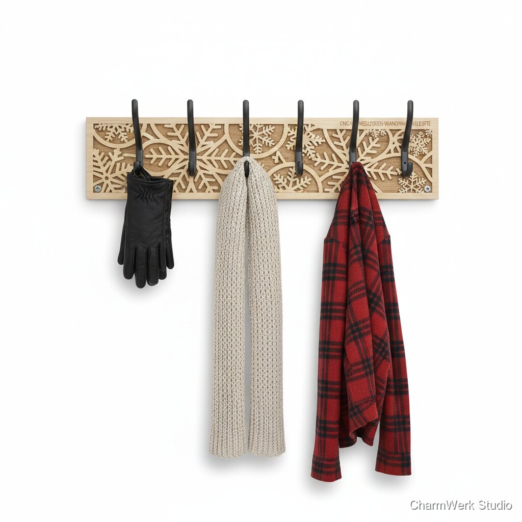 CNC-Schneeflocken-Wandhakenleiste für Mäntel und Schals