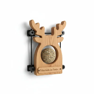 CNC-Rentier-Futterstation fürs Fenster (Meisenknödel)