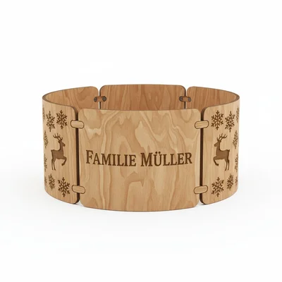 CNC-Weihnachtsbaumständer-Abdeckung als Holzmanschette