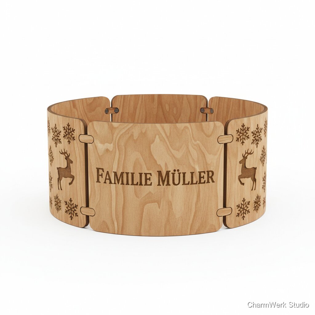 CNC-Weihnachtsbaumständer-Abdeckung als Holzmanschette