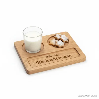 CNC-Milch-und-Keks-Tablett „Für den Weihnachtsmann“