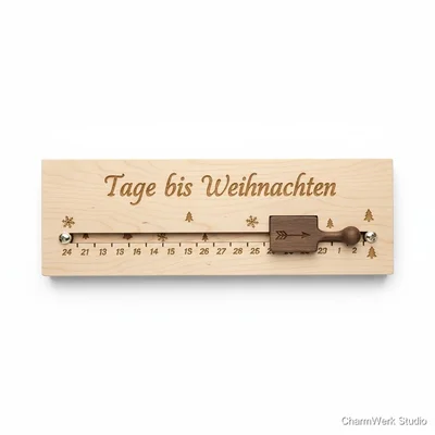 CNC-Countdown-Tafel bis Weihnachten mit Schieberegler