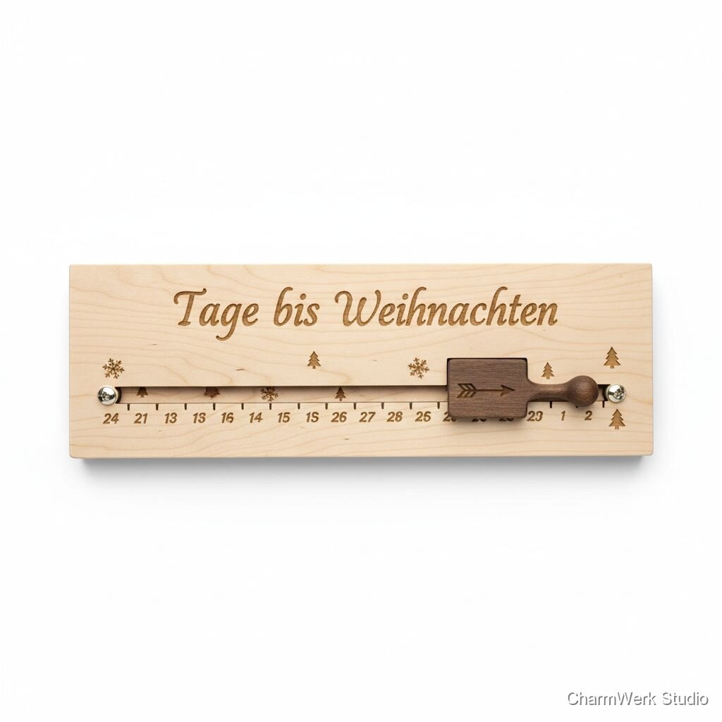 CNC-Countdown-Tafel bis Weihnachten mit Schieberegler
