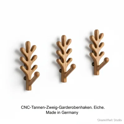 CNC-Tannen-Zweig-Garderobenhaken als Einzelstücke
