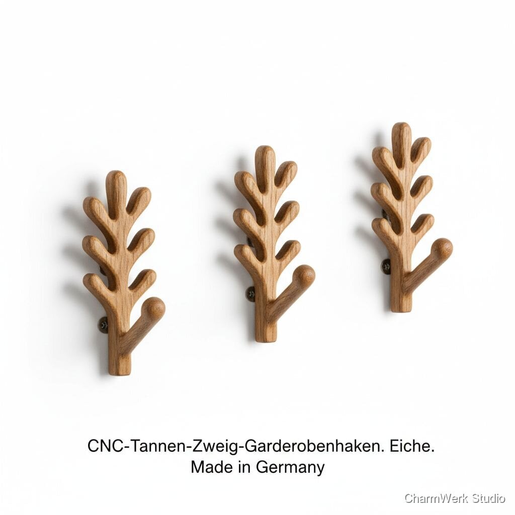 CNC-Tannen-Zweig-Garderobenhaken als Einzelstücke