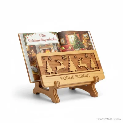 CNC-Weihnachtsgeschichte-Buchständer mit Namen