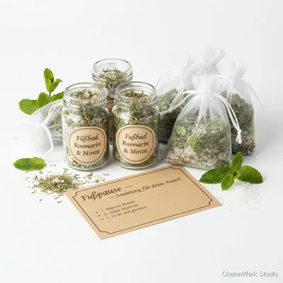 Handgemachtes Aromabad-Set „Fußpause“ mit Kräutern