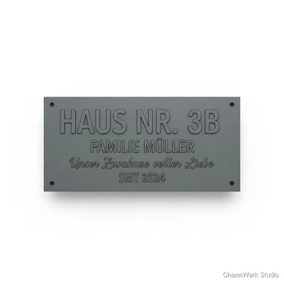 Personalisierte Türschild-Plakette im Hausnummer-Style