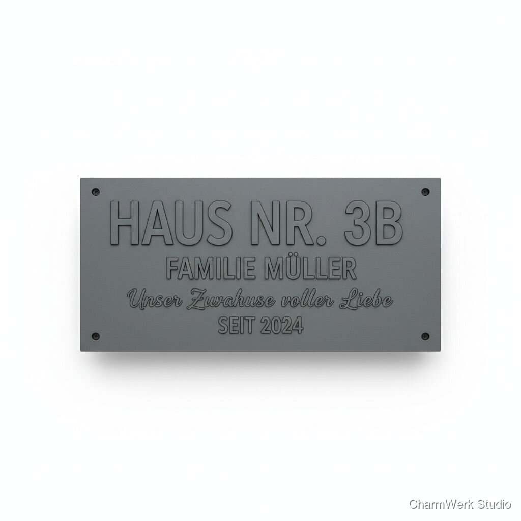 Personalisierte Türschild-Plakette im Hausnummer-Style