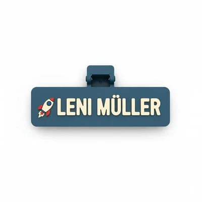 Namensschild für Schultüte als wiederverwendbares Clip-On