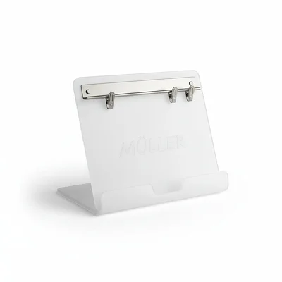 Rezeptkarten-Halter mit Familiennamen und Clip-Leiste