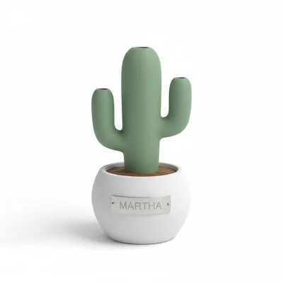 Mini-„Büro-Pflanze“: Kaktus-Stifthalter mit Namen