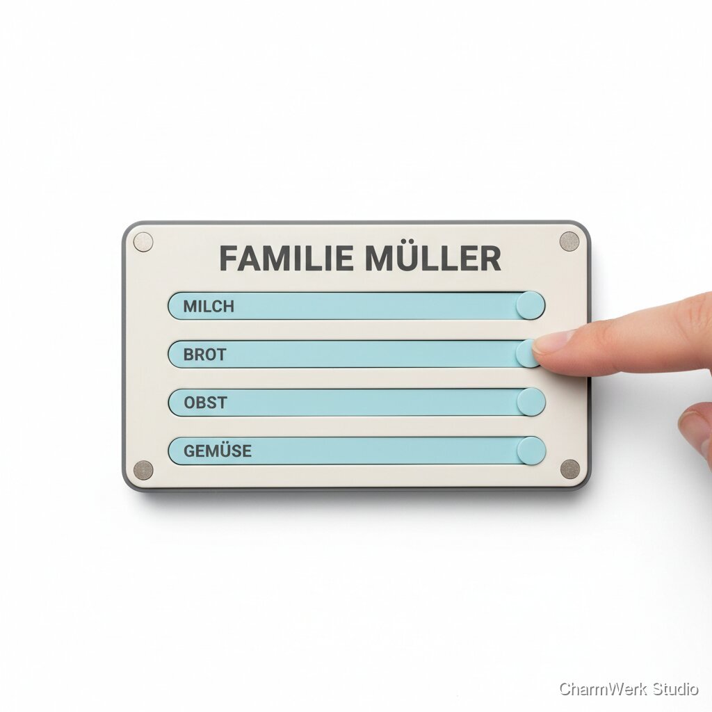 Magnetischer Kühlschrank-„Einkaufslisten“-Schieber mit Namen