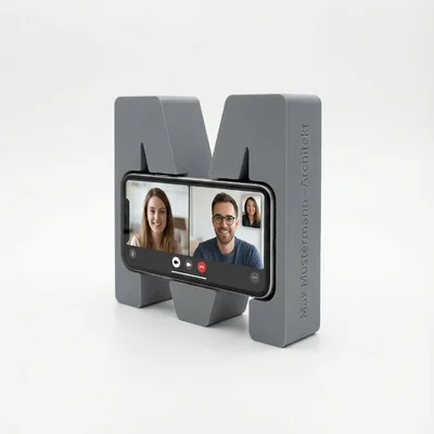3D-gedruckter Handyhalter als „Buchstabe“ mit Funktion