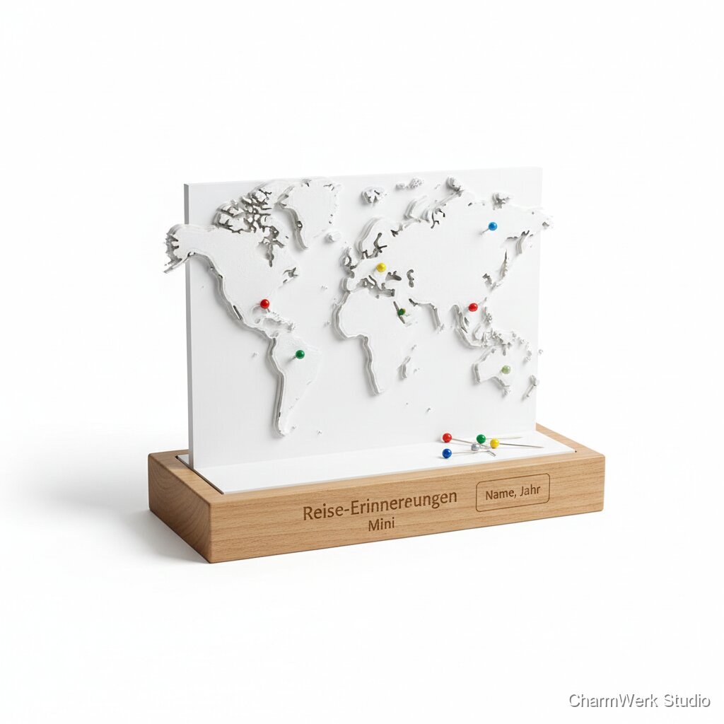 „Reise-Erinnerungen“ Steckpin-Weltkarte (Mini)