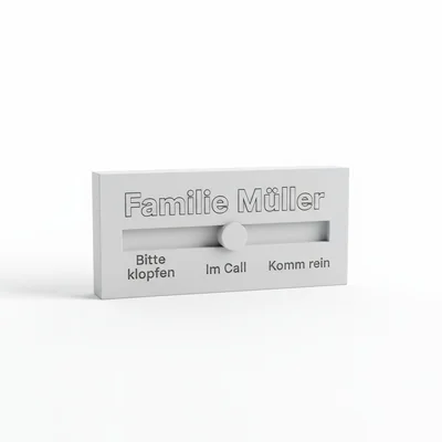 Personalisierter Schreibtisch-„In/Out“-Status Slider