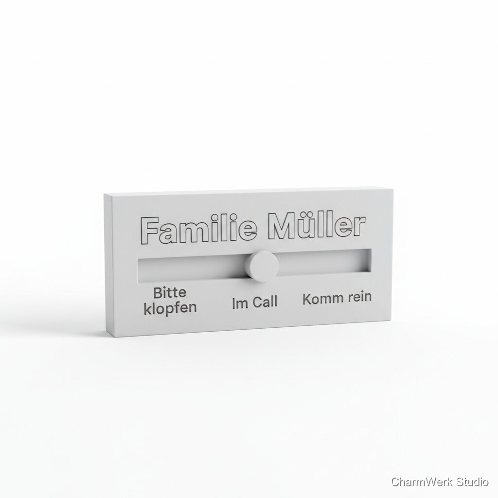 Personalisierter Schreibtisch-„In/Out“-Status Slider