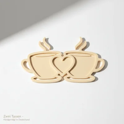 3D-gedrucktes „Zwei Tassen“-Untersetzer-Set als Steckmotiv