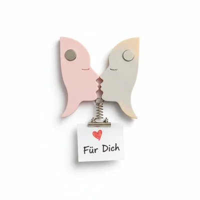 3D-gedruckter „Kuss-Magnet“ als Kühlschrank-Clip