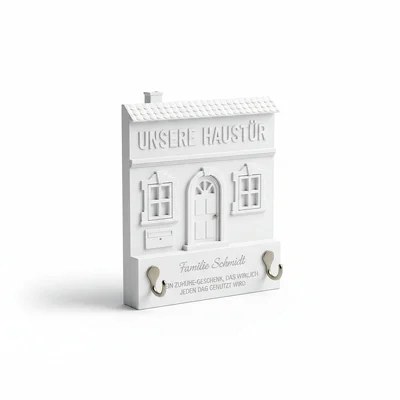 „Unsere Haustür“ Mini-Fassade als Schlüsselablage